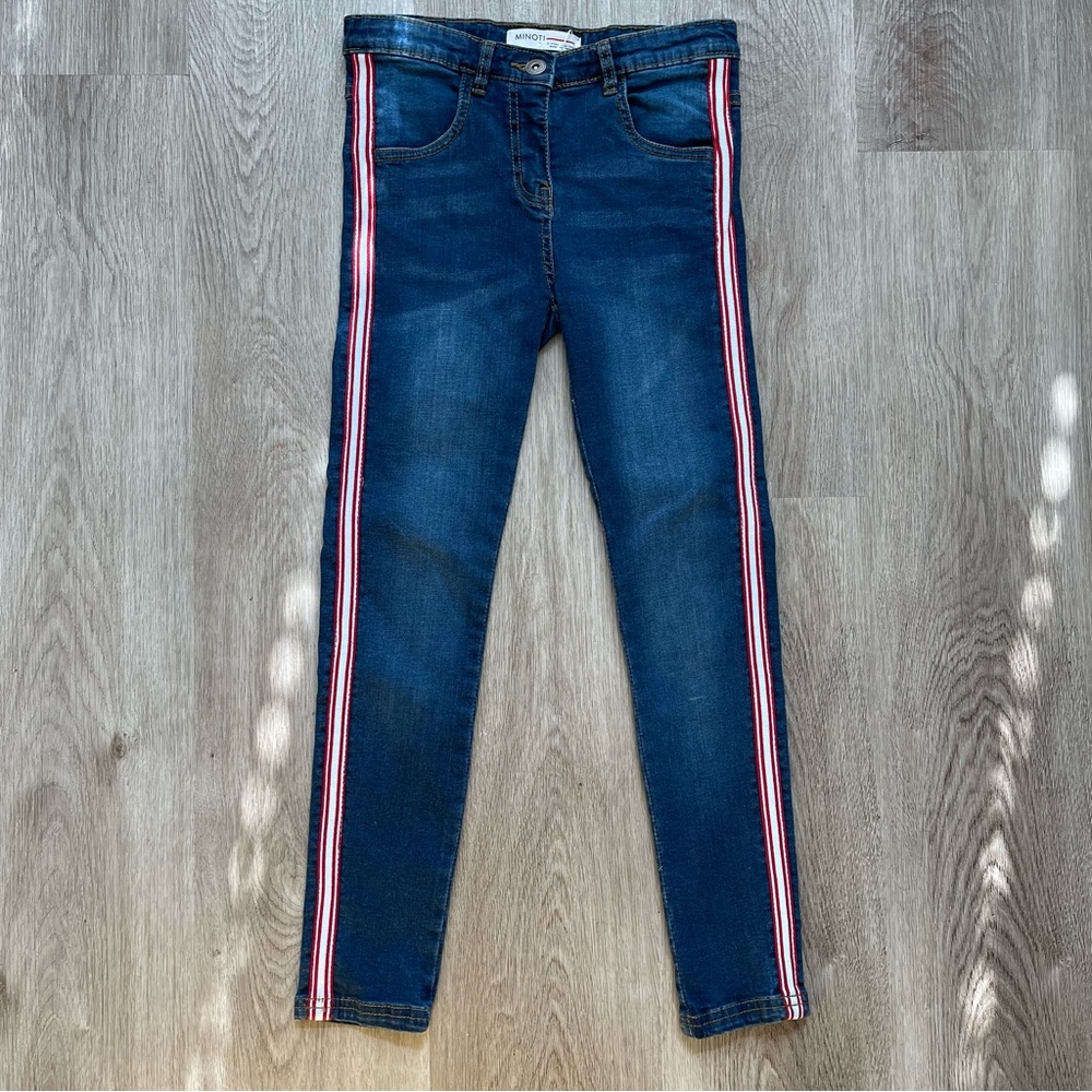 *NEW* MINOTI Red + White Side Stripe Jeans
